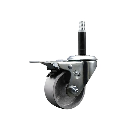 Service Caster 3'' Semi Steel Swivel 3/4'' Expanding Stem Caster Total Lock Brake SCC-EXTTL20S314-SSS-34